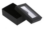 Cufflink Jewellery Black Opened Box With C'Thru Lid- Crystal - Finer Packaging Ltd - CR8