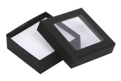 Large Universal Black Opened Jewellery Box With C'thru Lid - Crystal | Finer Packaging Ltd | CR4