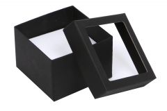 Universal Jewellery Black Deep Opened Box With C'Thru Clear Lid - Crystal- Finer Packaging Ltd - CR7